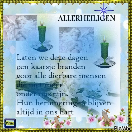 ᐅ allerheiligen gif - Allerheiligen plaatjes Kaarsen branden ter nagedachtenis aan dierbaren, met engelenmotieven.
