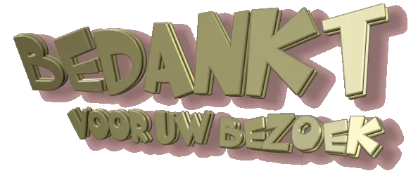 Tekst in grote letters: "Bedankt voor uw bezoek".