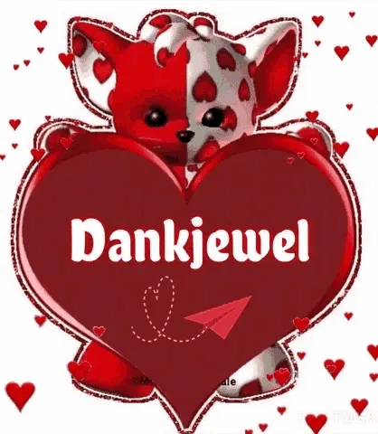 Een schattige knuffelbeer met een hart en de tekst 'Dankjewel' erop.