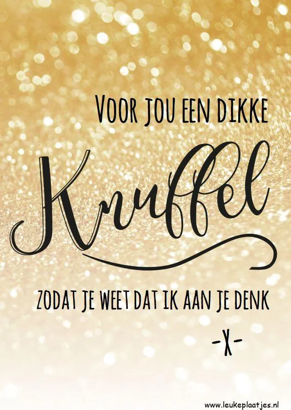 ᐅ dikke knuffel omdat ik aan je denk - Knuffels Plaatjes en Gifs plaatjes Gouden achtergrond met tekst: "Voor jou een dikke knuffel, zodat je weet dat ik aan je denk."