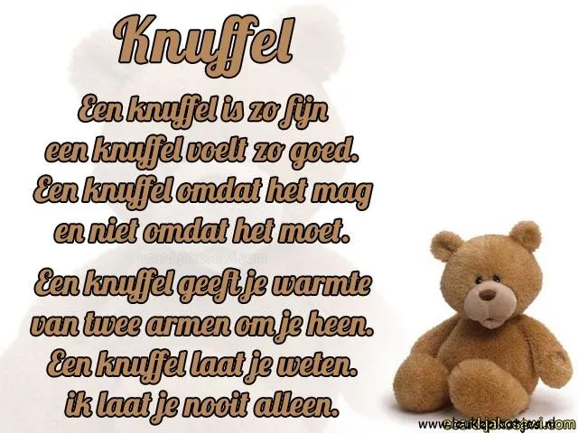 ᐅ dikke knuffel omdat ik aan je denk - Knuffels Plaatjes en Gifs plaatjes Afbeelding van een teddybeer met tekst over de waarde van knuffels.