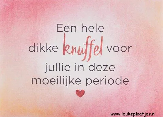 ᐅ dikke knuffel troost - Knuffels Plaatjes en Gifs plaatjes Tekst met een boodschap van steun: "Een hele dikke knuffel voor jullie in deze moeilijke periode."
