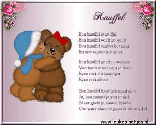 ᐅ dikke knuffel troost - Knuffels Plaatjes en Gifs plaatjes Twee schattige beren omhelzen elkaar met een gedicht op de achtergrond.