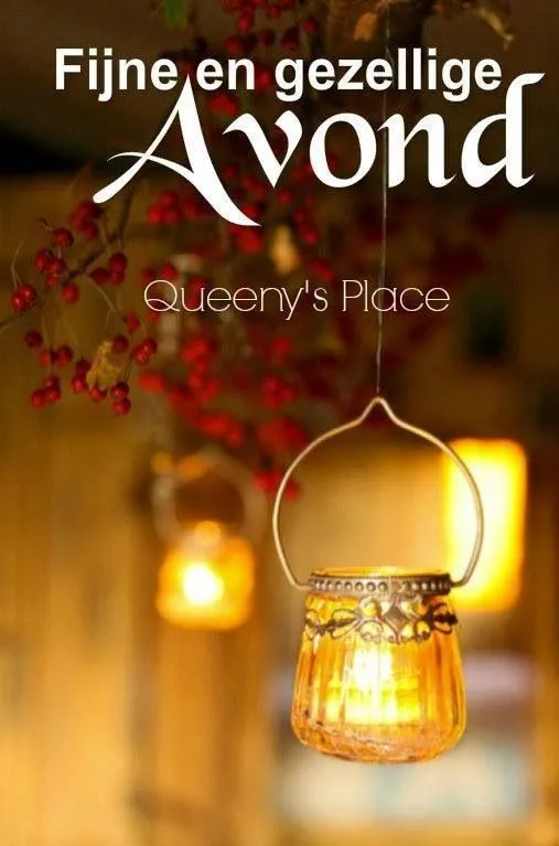 ᐅ fijne avond afbeeldingen - Fijne avond plaatjes Een sfeervolle lamp aan een deur met bessen op de achtergrond.