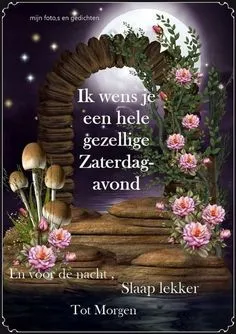 ᐅ fijne avond allemaal - Fijne avond plaatjes Een decoratieve achtergrond met bloemen en een boodschap voor een gezellige avond.