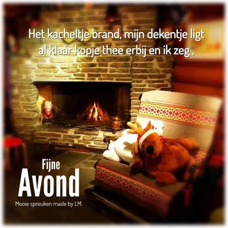 Een gezellig haardje met een rustige sfeer en een kopje thee. Fijne avond!