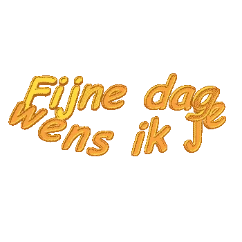 Tekst op een oranje achtergrond: "Fijne dag wens ik je."