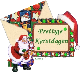 ᐅ fijne feestdagen gifjes - Kerst plaatjes Kerstman met cadeaus en een boodschap voor prettige kerstdagen.