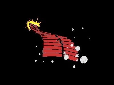 Rode lantaarn met een flits van licht en sneeuwvlokken die vallen.