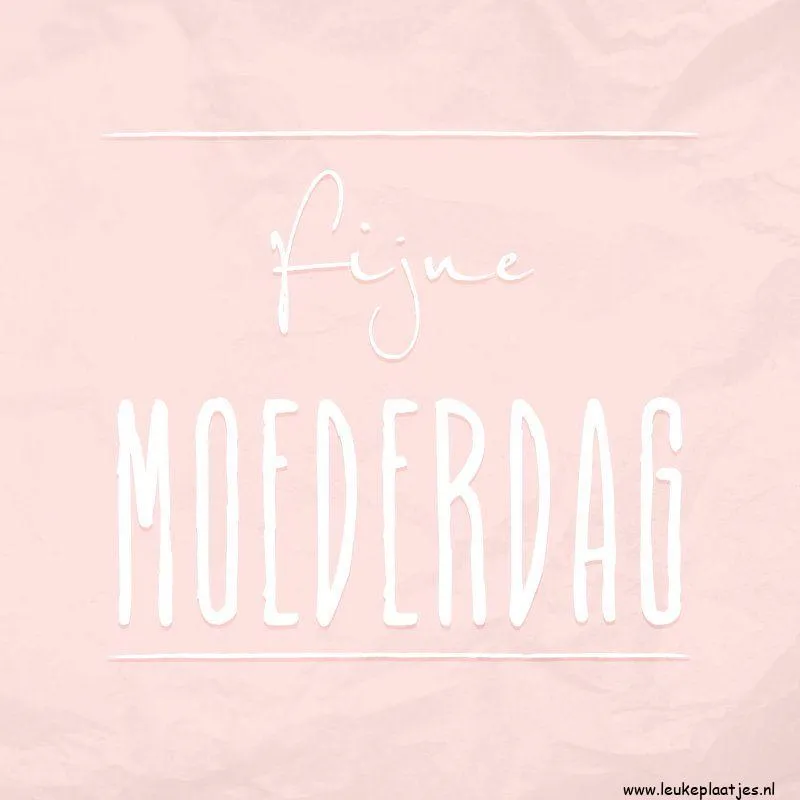 Tekst op een roze achtergrond: "Fijne Moederdag".