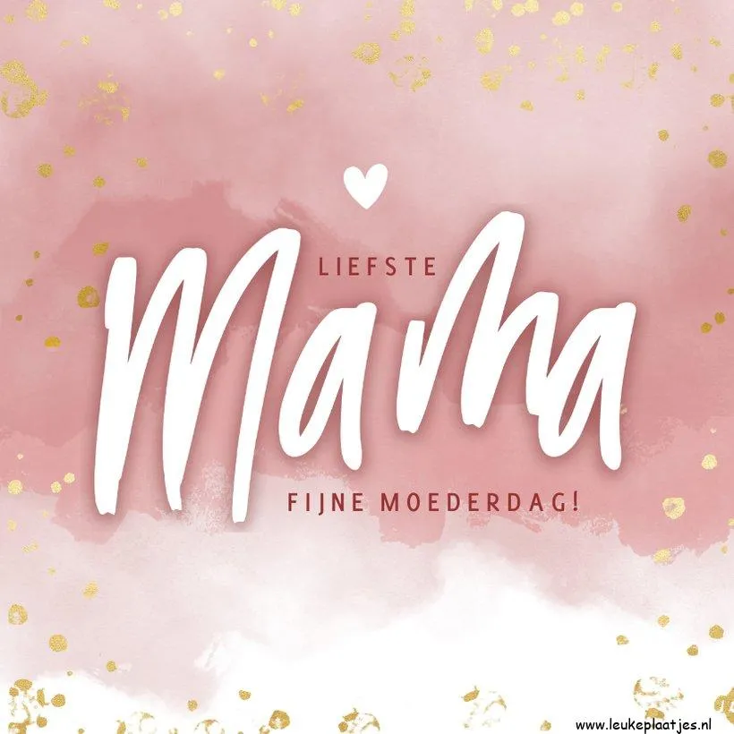 Debossing met de tekst "Liefste Mama, Fijne Moederdag!" op een roze achtergrond.