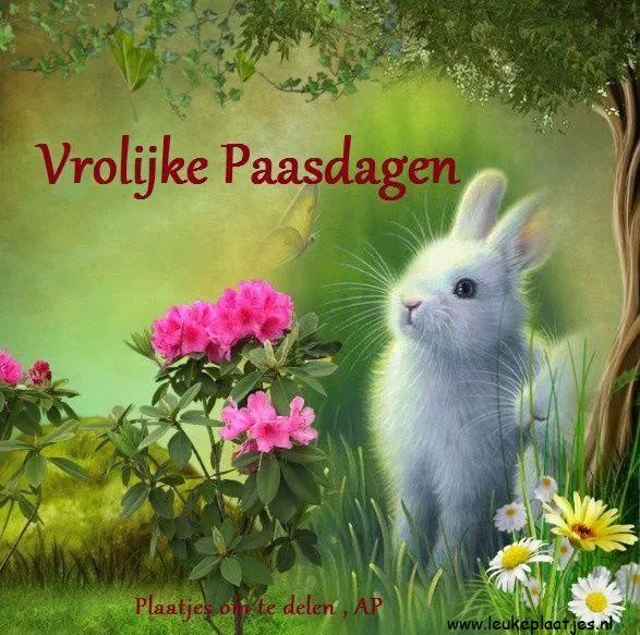 Levendige afbeelding van een konijn omringd door kleurrijke bloemen.