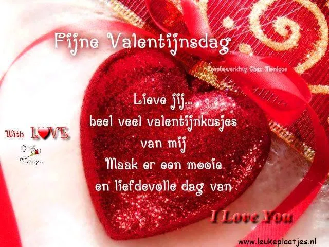 ᐅ fijne valentijnsdag - Valentijnsdag plaatjes Rood hart met tekst voor Valentijnsdag, vol liefde en goede wensen.