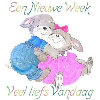 Twee schattige konijntjes omarmen elkaar met vrolijke kleding.