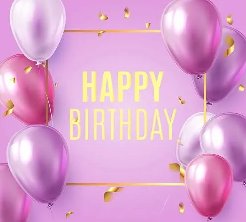 ᐅ gefeliciteerd vrouw - Verjaardag plaatjes Feestelijke achtergrond met ballonnen en de tekst "Gelukkige Verjaardag".