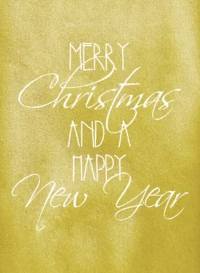 Tekst in sierlijke letters: "Vrolijk Kerstfeest en een Gelukkig Nieuwjaar".