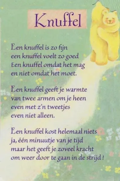 ᐅ goedemorgen knuffel - Fijne Dag plaatjes Tekst over knuffels met een schattige afbeelding van een beer.