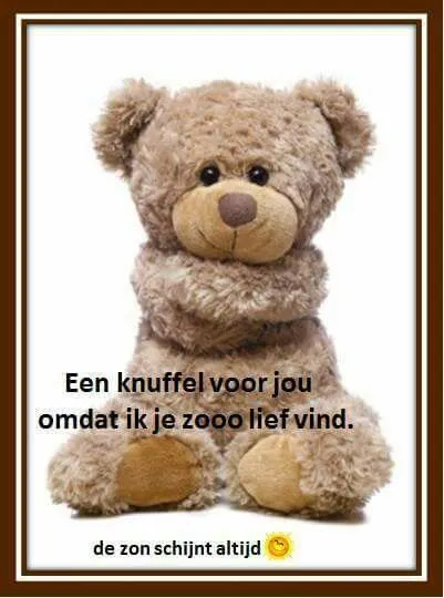 ᐅ goedemorgen knuffel - Fijne Dag plaatjes Een schattige teddybeer met een hartelijke boodschap van liefde.