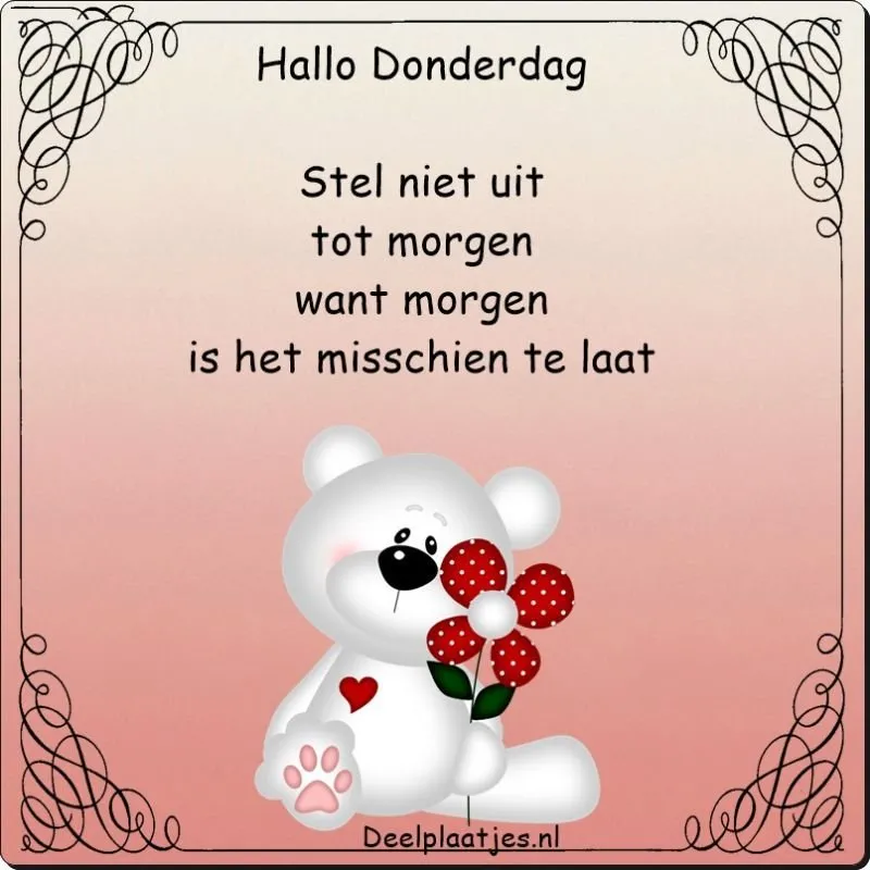 ᐅ hallo donderdag - Donderdag plaatjes