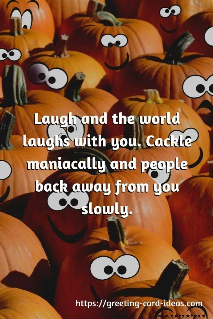 ᐅ halloween grappig - Halloween plaatjes Pompoenen met grappige gezichten en tekst over lachen en reactie van mensen.