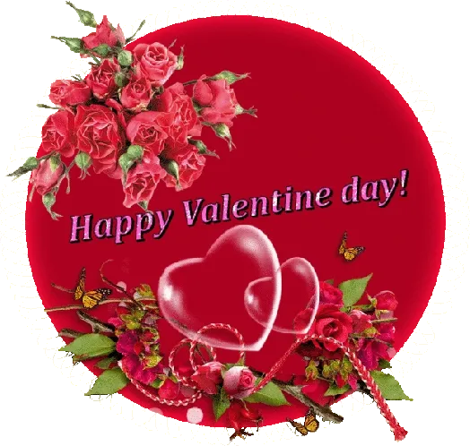 ᐅ happy valentijn - Valentijnsdag plaatjes Rode rozen en harten op een rode achtergrond voor Valentijnsdag.