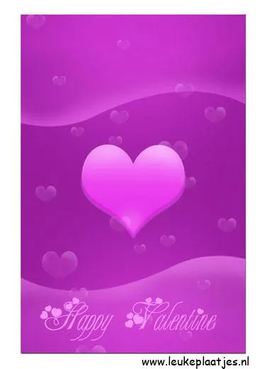ᐅ happy valentijn - Valentijnsdag plaatjes Een paarse achtergrond met een grote roze hart en de tekst "Happy Valentine".