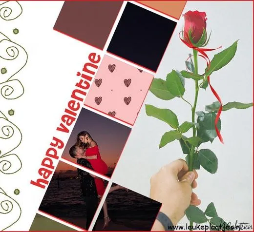 ᐅ happy valentijn - Valentijnsdag plaatjes Een hand met een roos naast Valentijnsdag afbeeldingen en tekst.