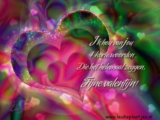 ᐅ happy valentijn - Valentijnsdag plaatjes Kleurrijke achtergrond met de tekst: "Fijne valentijn!" in een hartvorm.