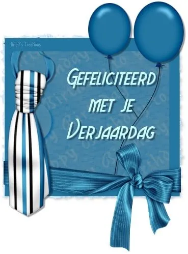 ᐅ hartelijk gefeliciteerd man - Verjaardag plaatjes Blauwe ballonnen en een stropdas met de tekst "Gefeliciteerd met je Verjaardag".