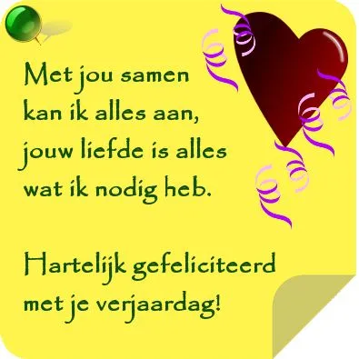 ᐅ hartelijk gefeliciteerd man - Verjaardag plaatjes Verjaardagswens met hart en feestelijke versieringen op een kleurrijke achtergrond.