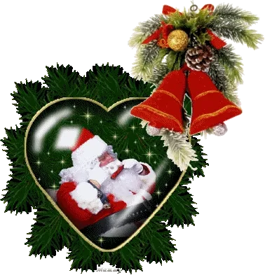 Kerstdecoratie met een hartvormige binnengeving en kerstman.