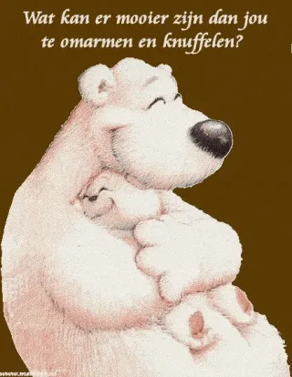 ᐅ knuffel gif whatsapp - Knuffels Plaatjes en Gifs plaatjes Een schattige ijsbeer omarmt een klein beertje met een vrolijke glimlach.