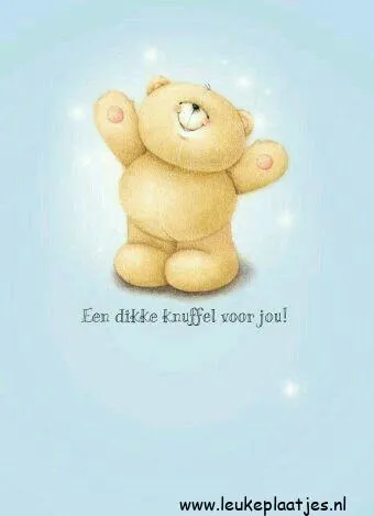 ᐅ knuffel voor jou - Knuffels Plaatjes en Gifs plaatjes Een schattige teddybeer met open armen en een lieve boodschap.