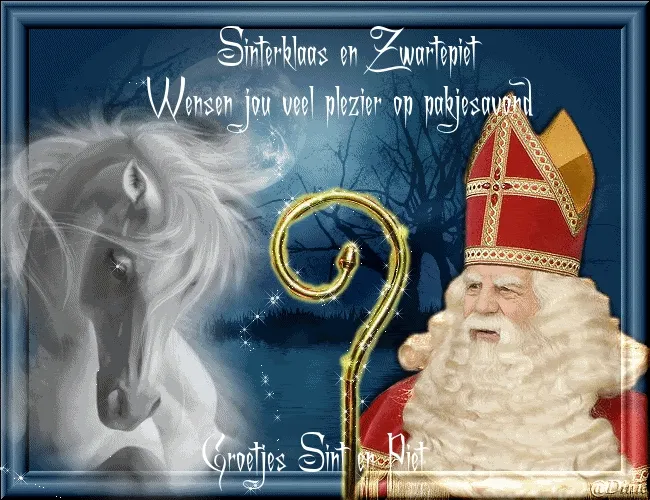 ᐅ plaatje sint en piet - Sinterklaas plaatjes Sinterklaas met paard en Zwarte Piet, kerstwensen en feestelijke sfeer.