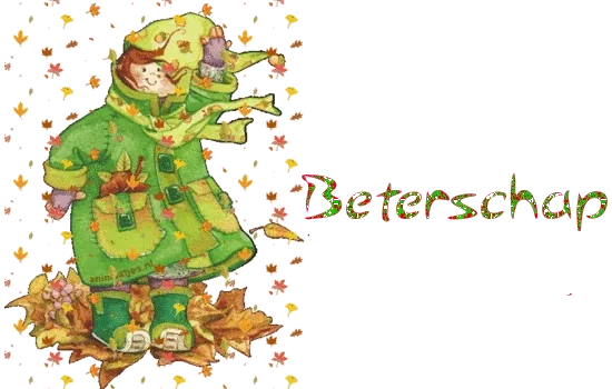 Een kind in een groene regenjas speelt in een herfstlandschap met bladeren.