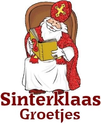 ᐅ sinterklaas plaatjes - Sinterklaas plaatjes Sinterklaas leest een boek en zit op een stoel met een rode mantel.