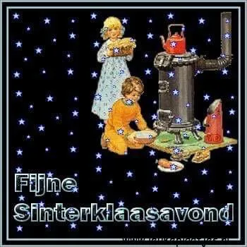 ᐅ sinterklaas plaatjes - Sinterklaas plaatjes Kinderen spelen rond een kachel met Sinterklaasdecoraties en lekkernijen.