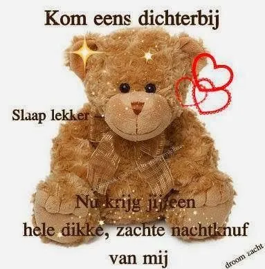 ᐅ slaap lekker kus - Welterusten plaatjes Een schattige teddybeer met tekst over slapen en knuffelen.