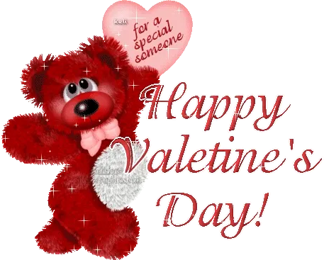 Een schattige rode teddybeer met een hartje voor Valentijnsdag.