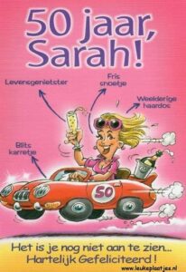 verjaardag 50 jaar sarah grappig