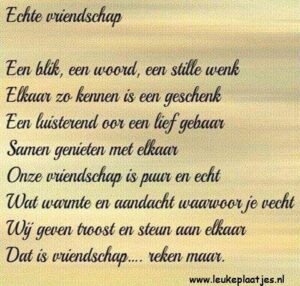 vriendschap teksten