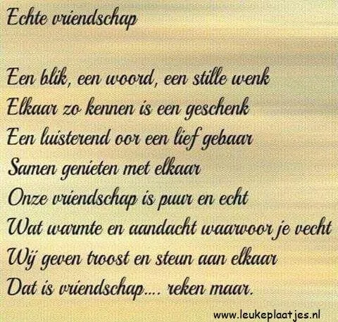 Tekst over echte vriendschap met boodschappen van saamhorigheid en steun.