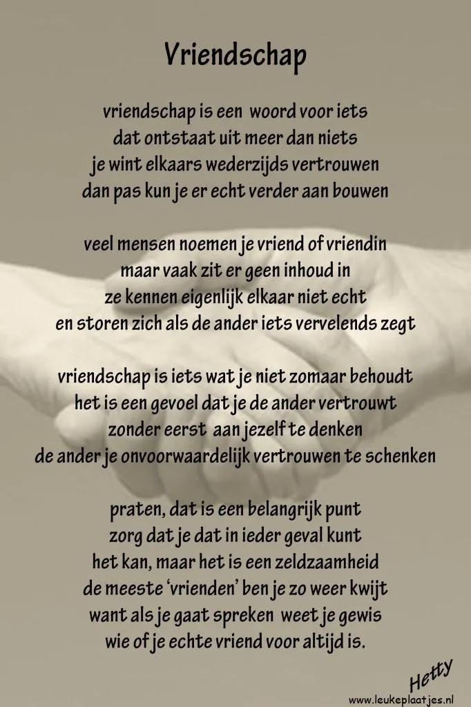 Afbeelding bevat een tekst over vriendschap en vertrouwen tussen mensen.