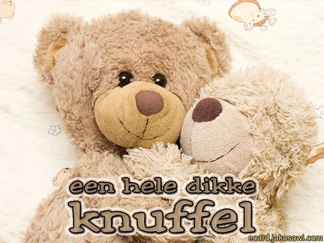 Twee schattige teddyberen knuffelen op een zachte achtergrond.