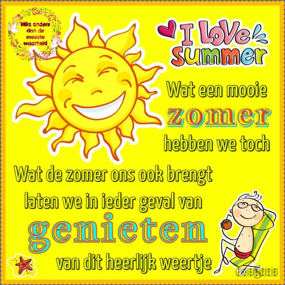 Zonnige zomerthema met vrolijke teksten over genieten van het weer.